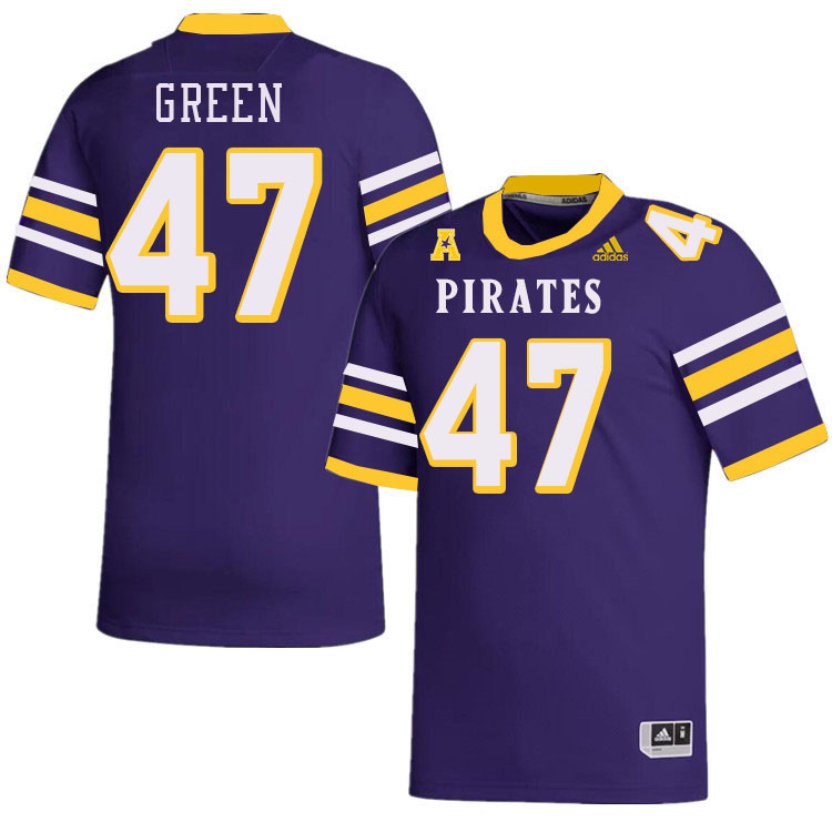 Men #47 No'Tavien Green ECU Pirates College Football Jerseys Stitched-Throwback